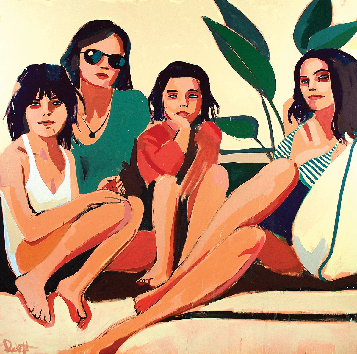 Grayton Beach, Oil on canvas, 72 x 72"