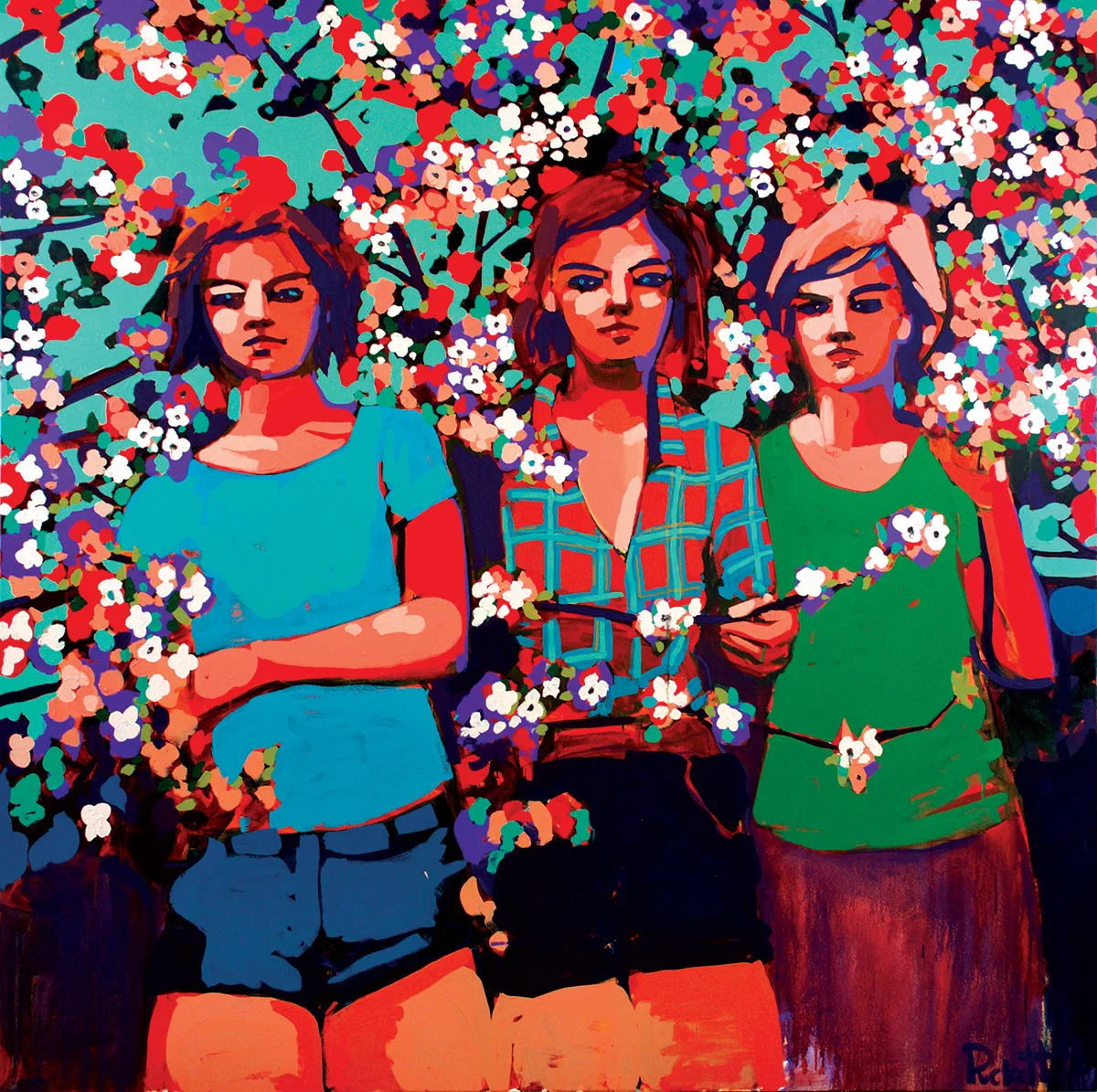 Dogwoods, Oil on canvas, 72 x 72"