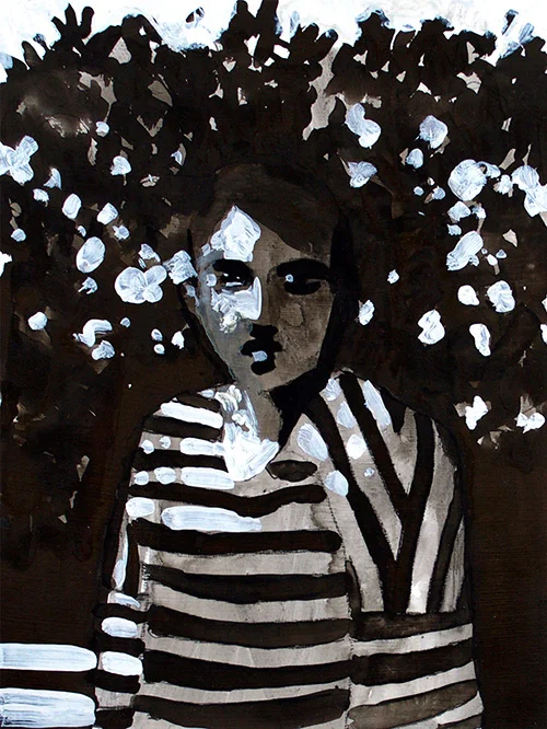Garden, Mixed media on Paper, 11 x 8"