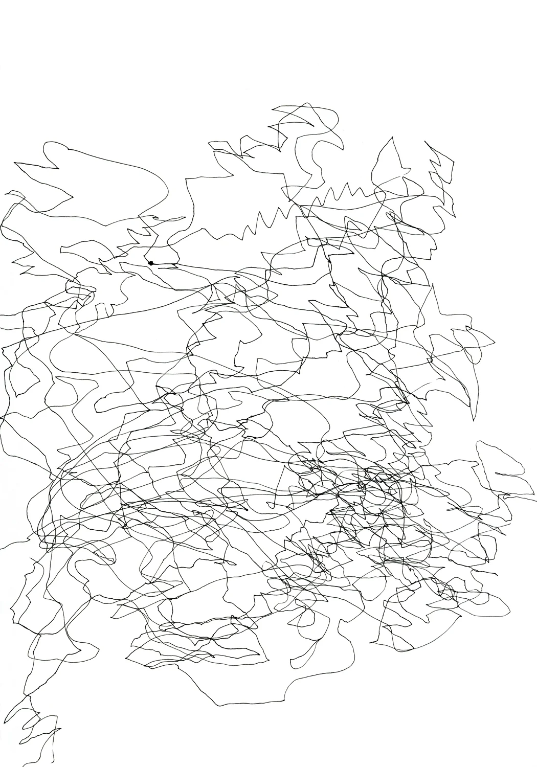   The 4 Train from Franklin Ave to Fulton St, Hurrying to transfer , 2009, Ink on paper, 14" x 11" 