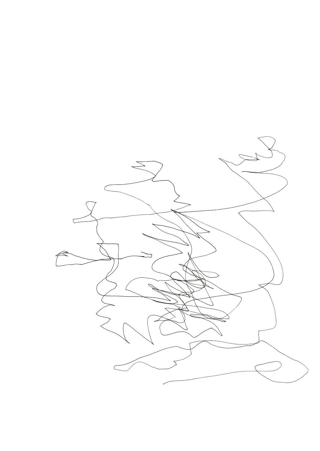   The 6 Train from Union Square to 23rd St, just one stop,  2009, Ink on paper, 14" x 11" 