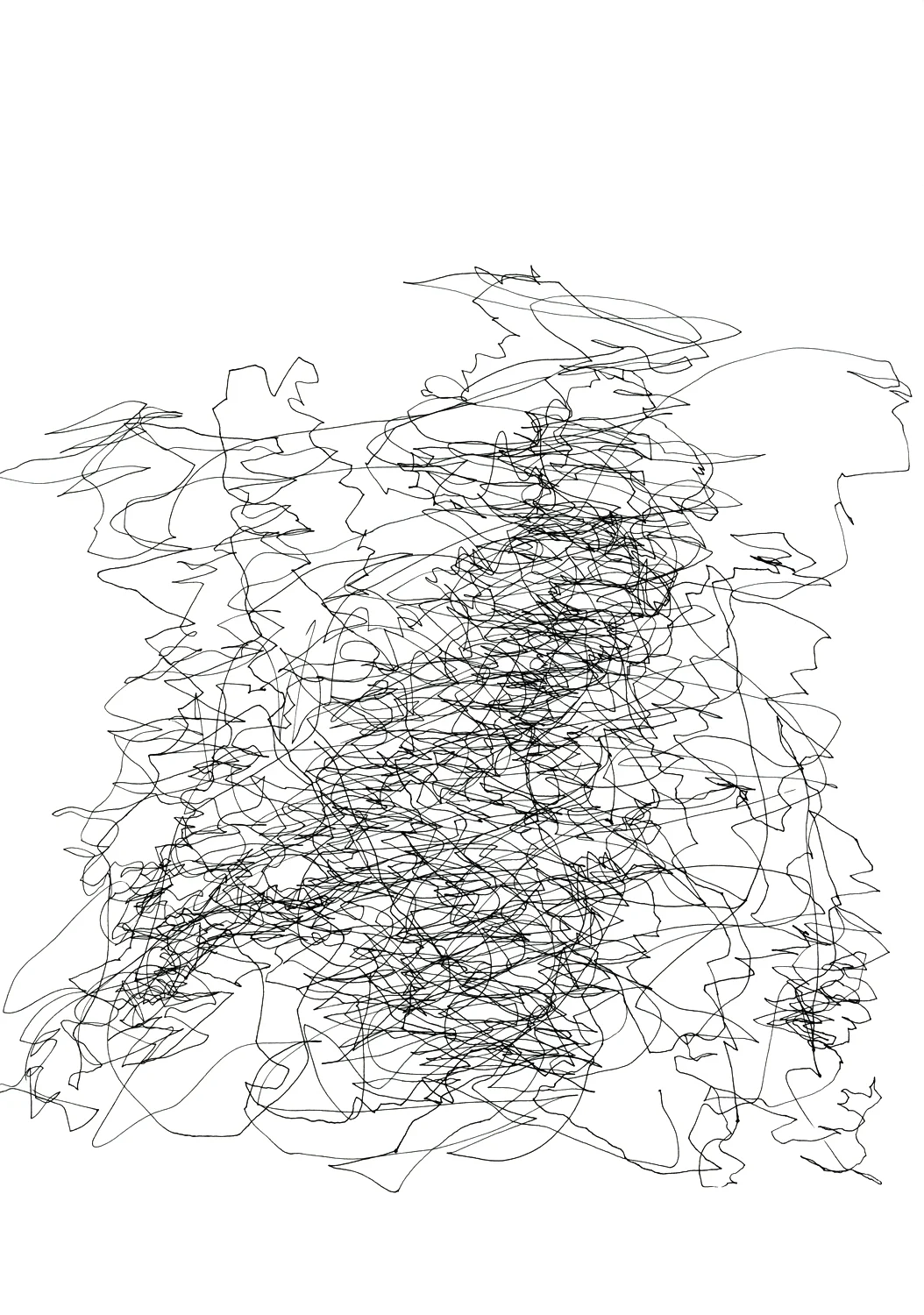   The 4 Train from Franklin Ave to Union Square,  2009, Ink on paper, 14" x 11" 