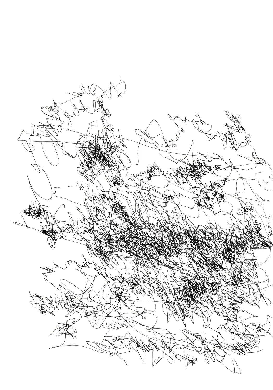   The 3 Train from Chambers St to Franklin Ave, left my eyes open,  2009, Ink on paper,&nbsp;14" x 11" 