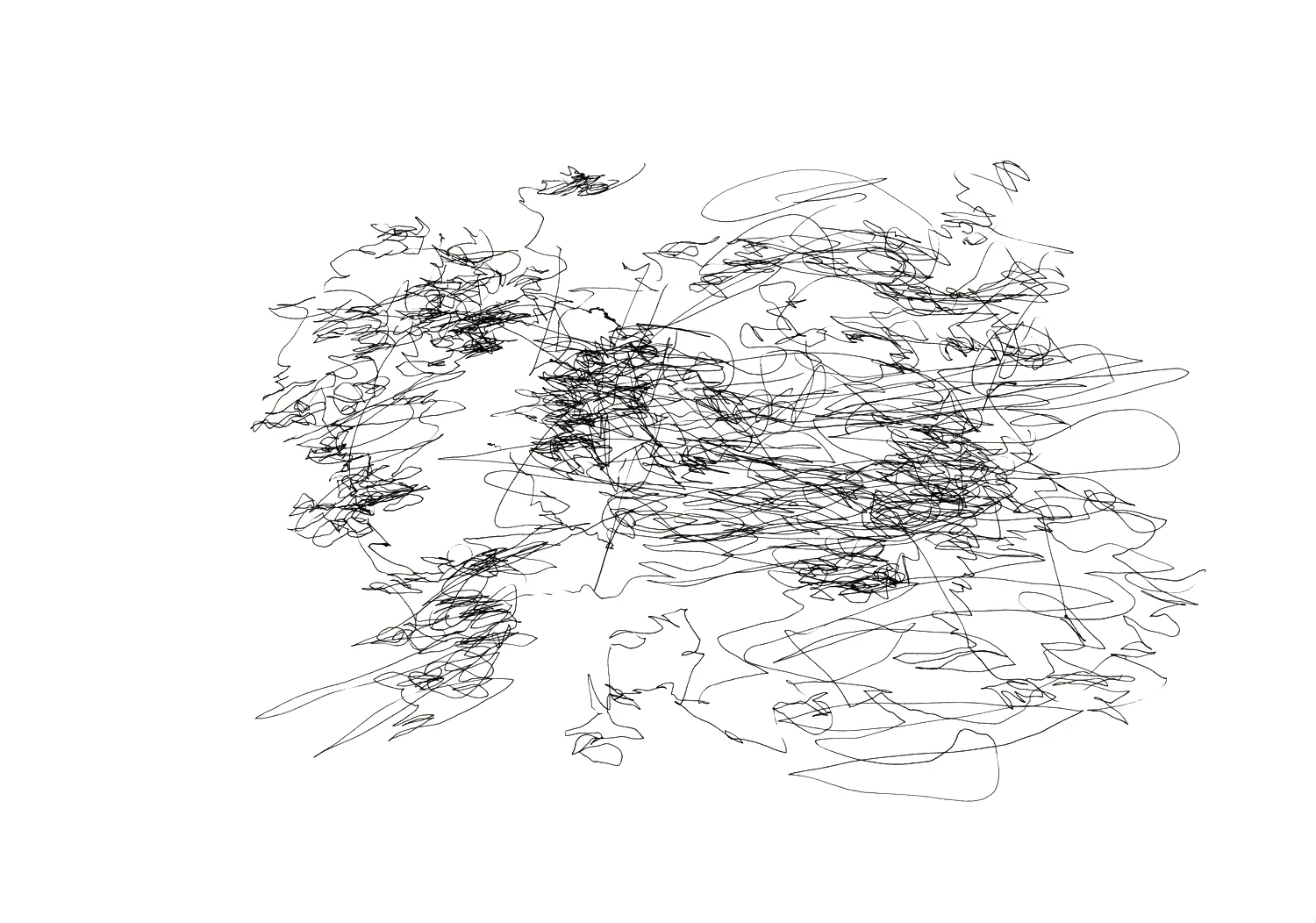   The 6 Train from 28th St to 103rd St, baby crying, I almost fall, people stare,  2010, Ink on paper, 11" x 14" 