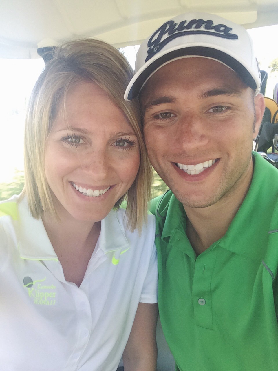 A day on the golf course ... riding shot gun!