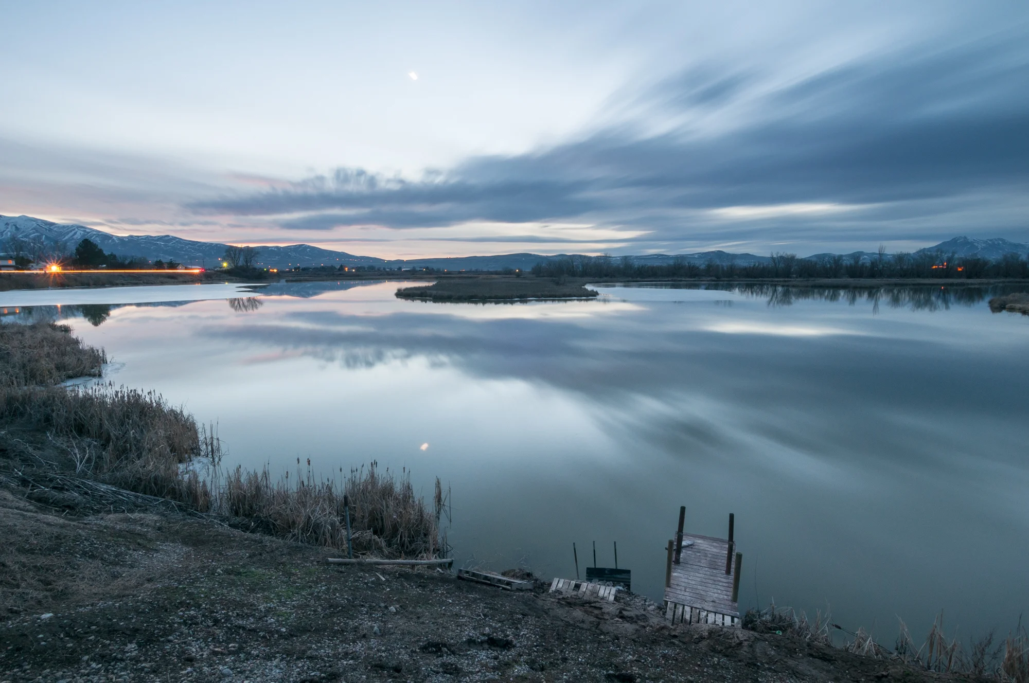 Setting Crescent Moon, Marsh, Benson, Utah, 2016
