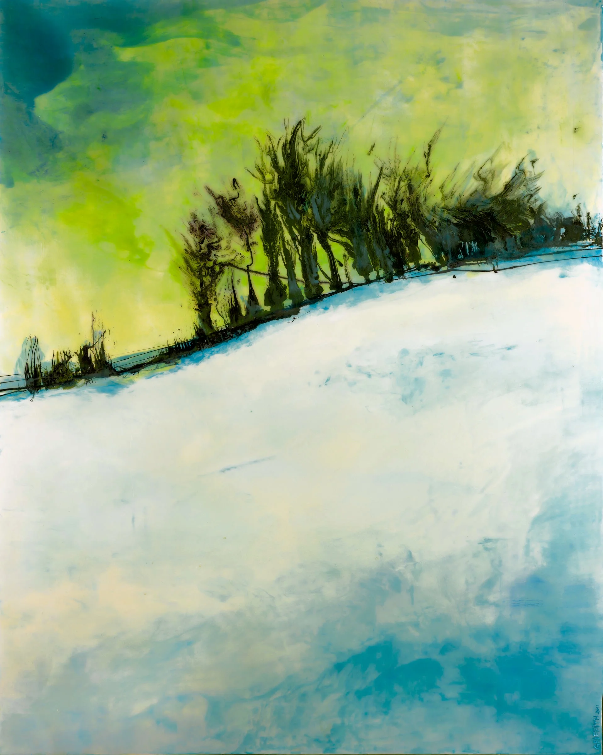 "Winter Ridge" 48" x 60" acrylic & resin on canvas - SOLD