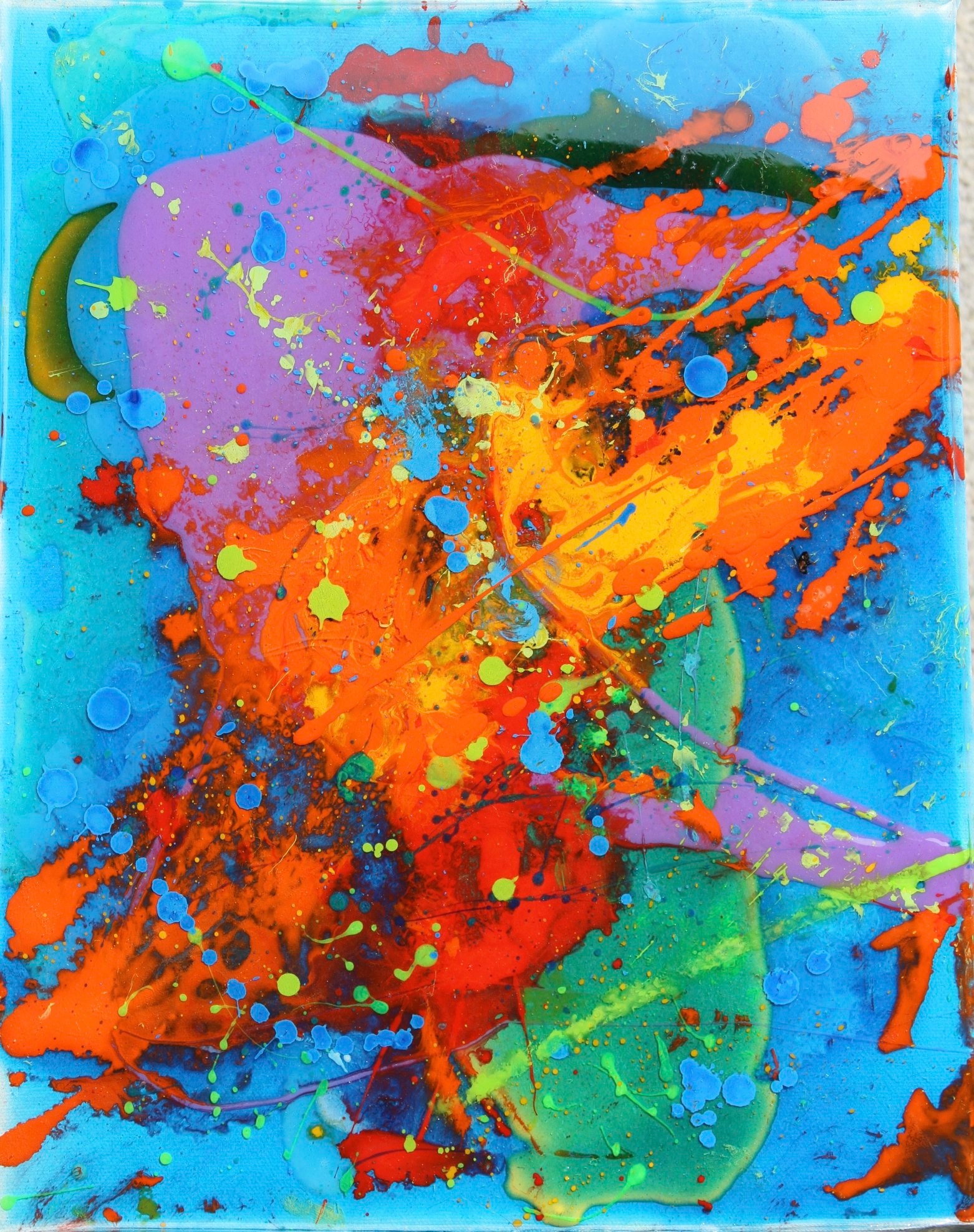 "Cosmos" 15" x 20" acrylic and resin - sold