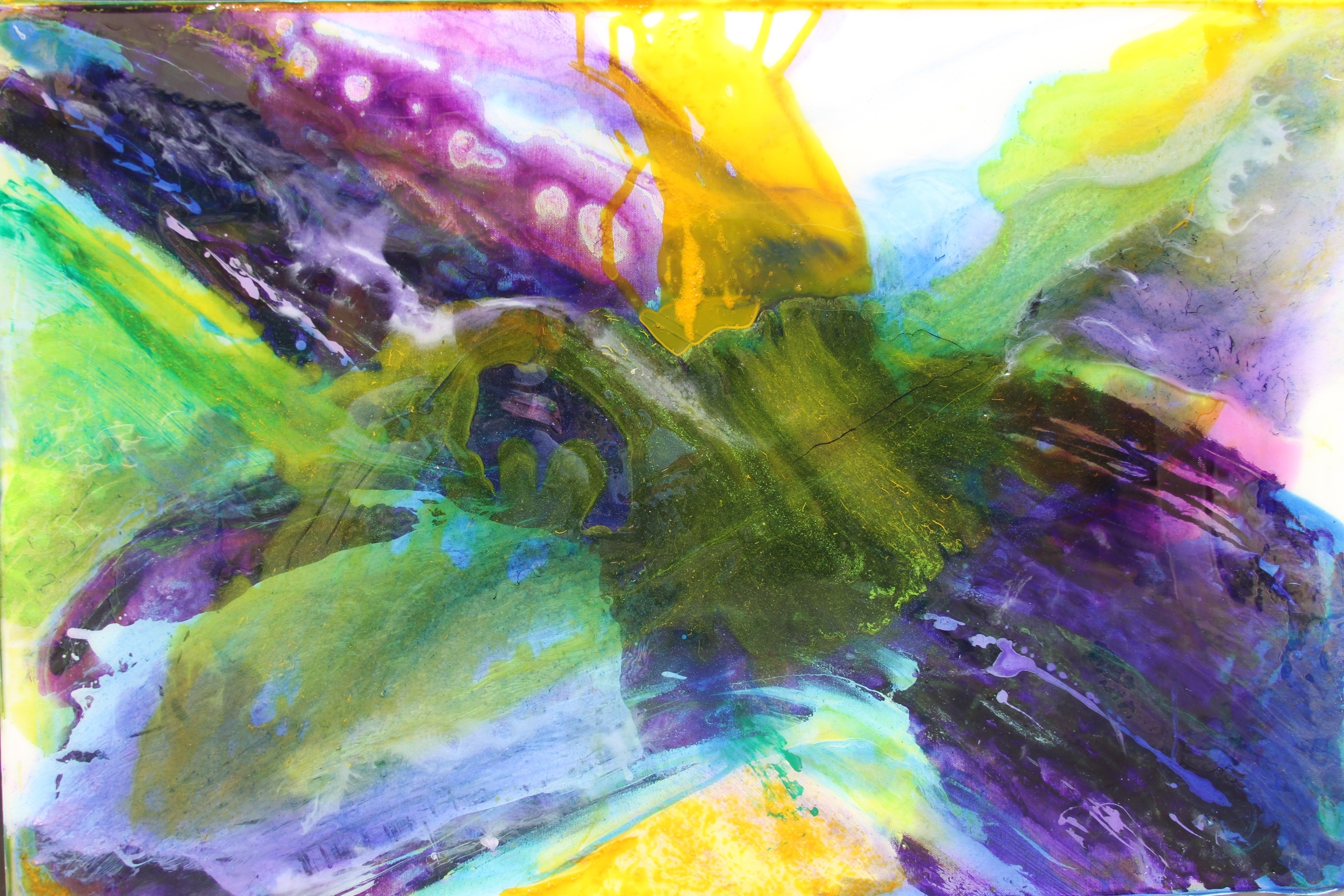 "violet wave" 36" x 48" acrylic and resin - sold