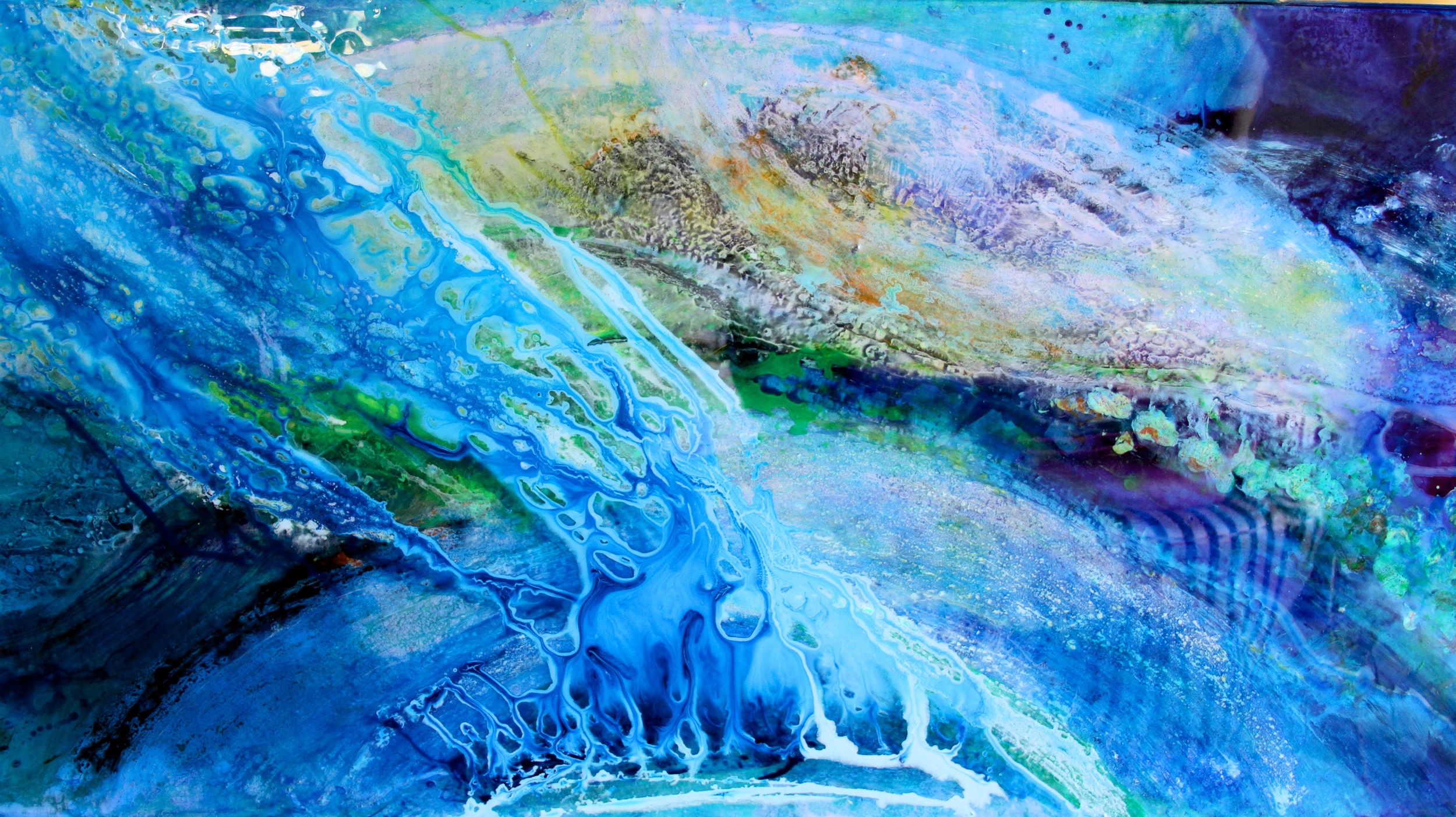 "leviathan" 36" x 48" acrylic and resin - sold