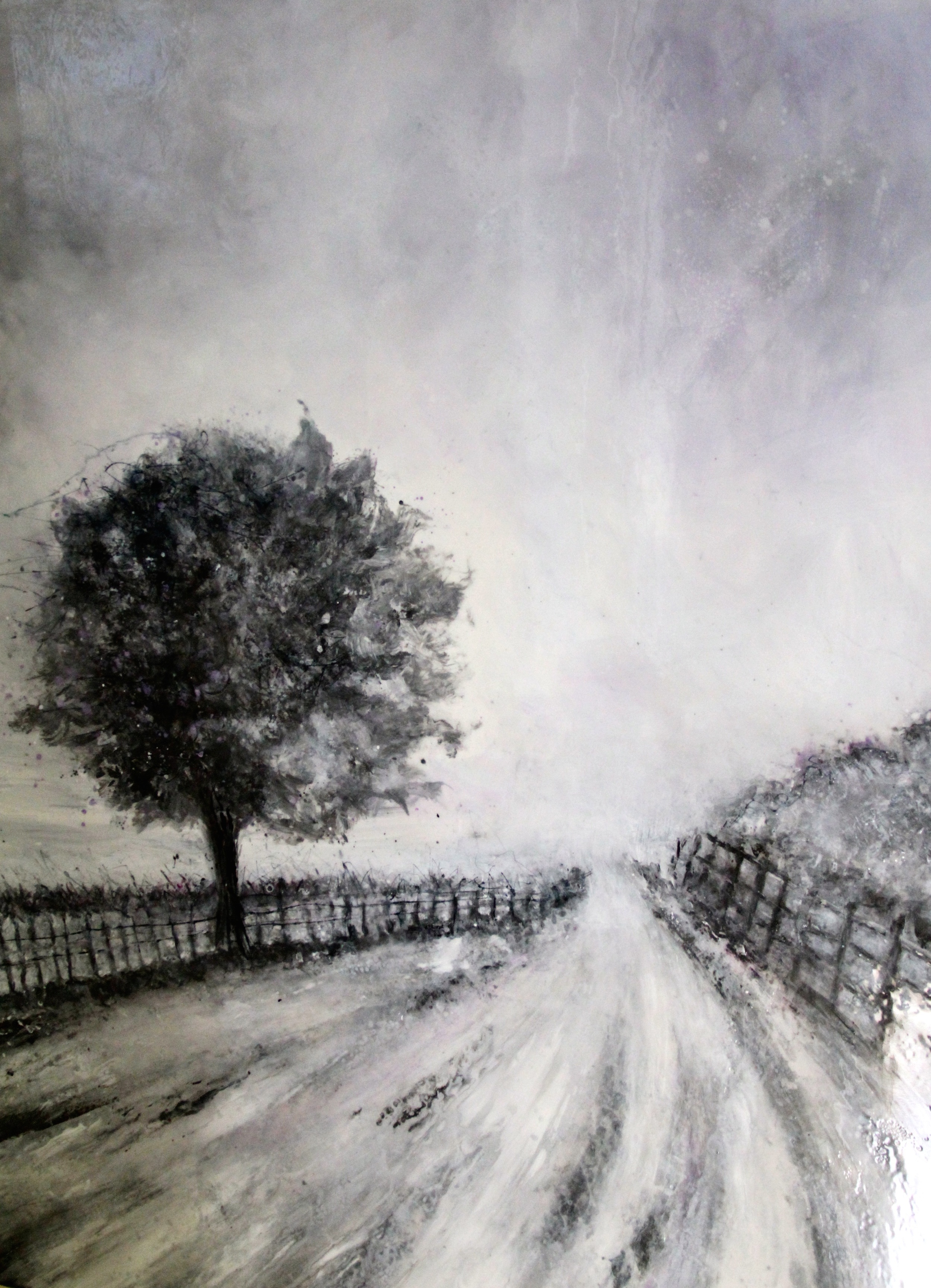 "monticello road" 72" x 60" acrylic and resin