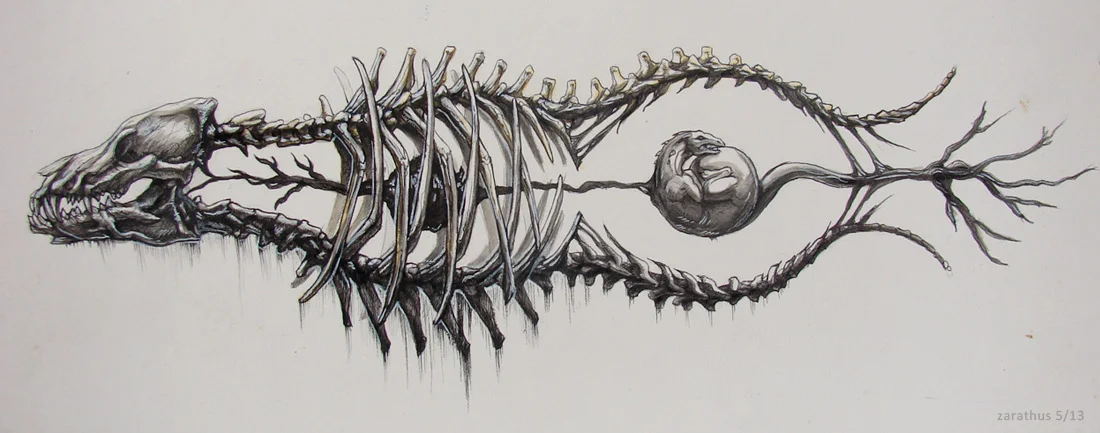 Ink on watercolor paper.