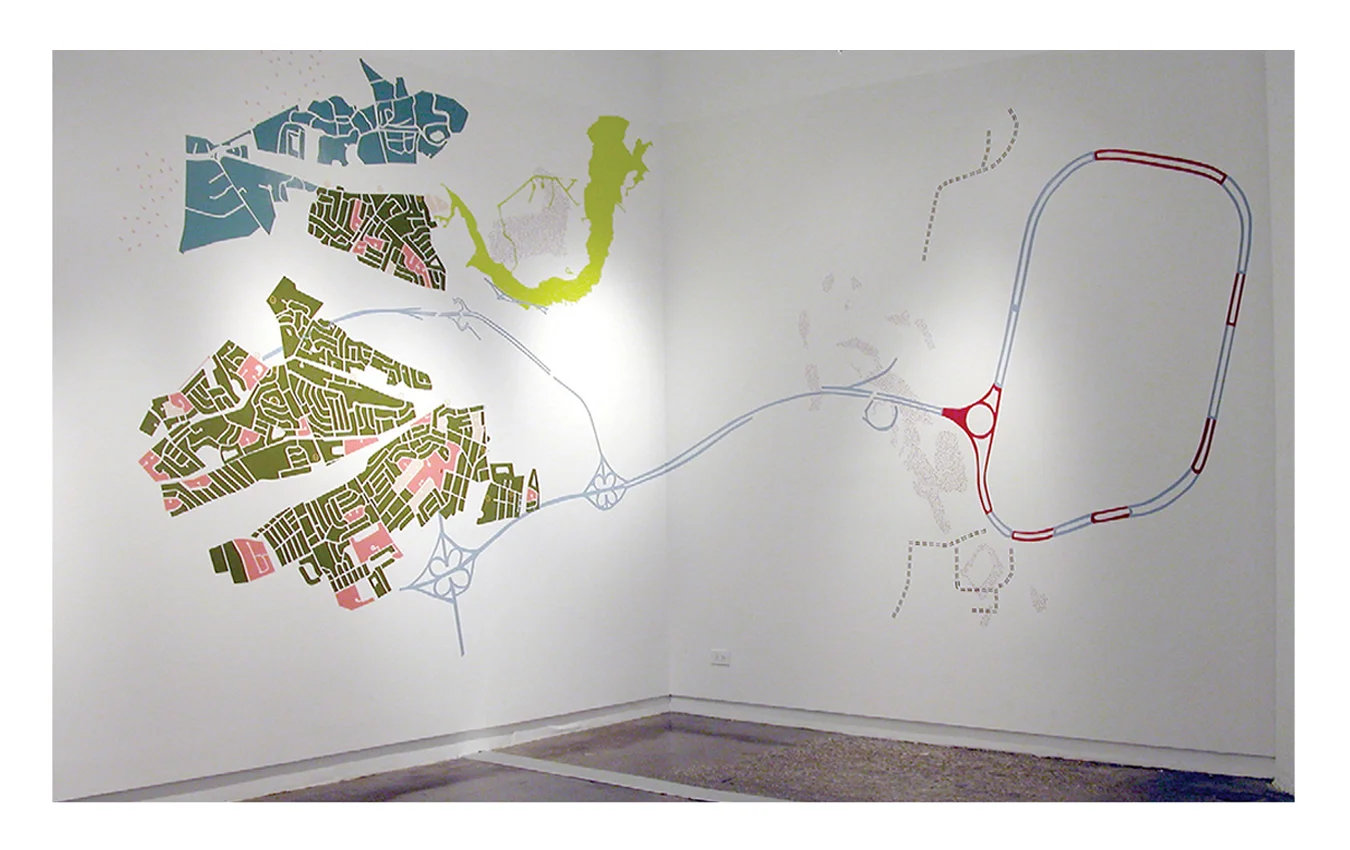  Information Retrieval 111 . Wall mural on adjacent walls. Dimensions variable. Each wall 12 x 10 ft.