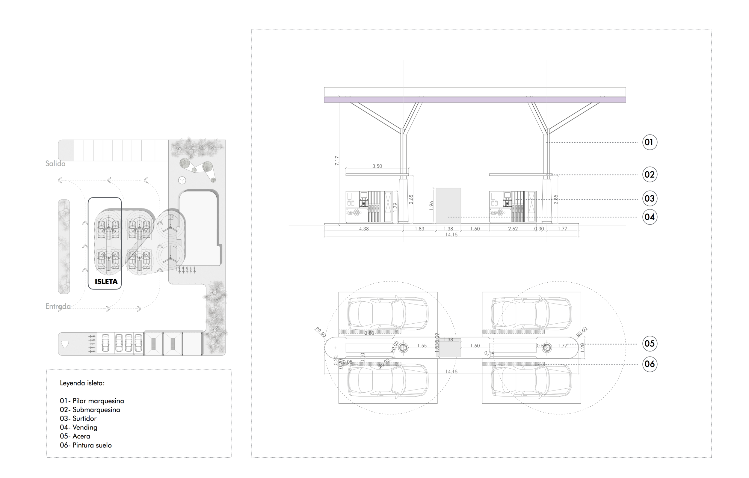 plano gasolinera diseño