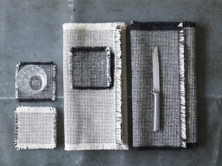 Handwoven coasters and placemats Via Remodelista