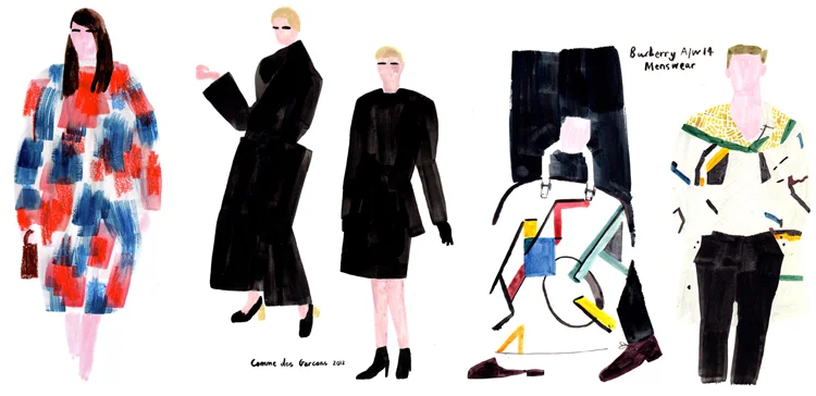 Charlotte Trounce gives Fashion Illustration a try. And her brush strokes are just lovely, aren't they ?