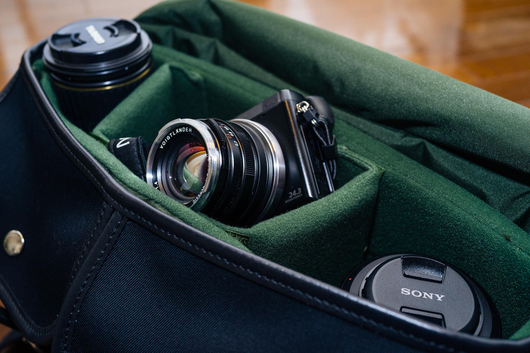 On NEX-7, packed inside my Billingham Hadley Pro (click photo for review)