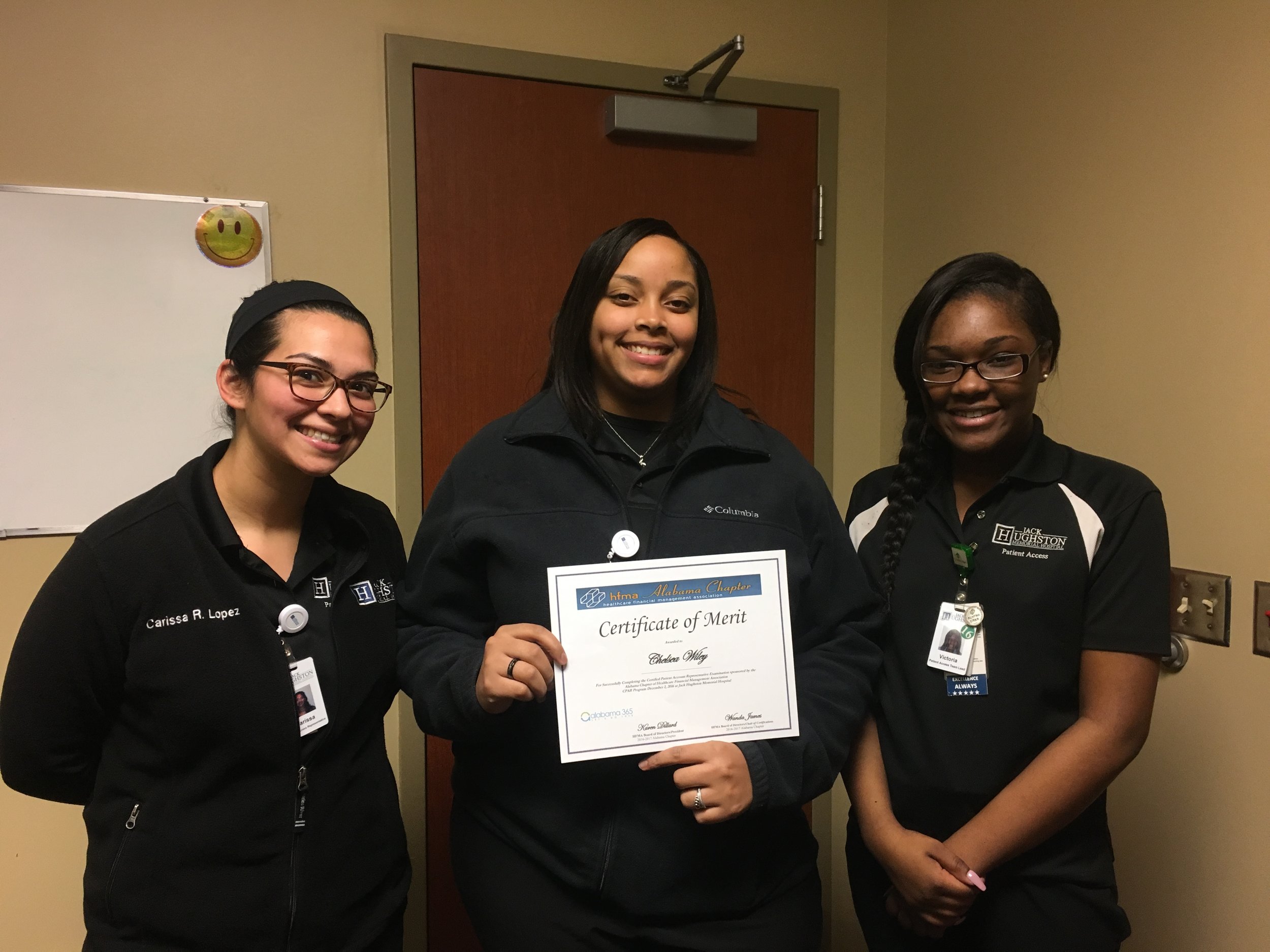 Carissa Ramos-Lopez, Chelsea Wiley, Victoria Dozier earned their CPAR at the Phenix City testing site in December