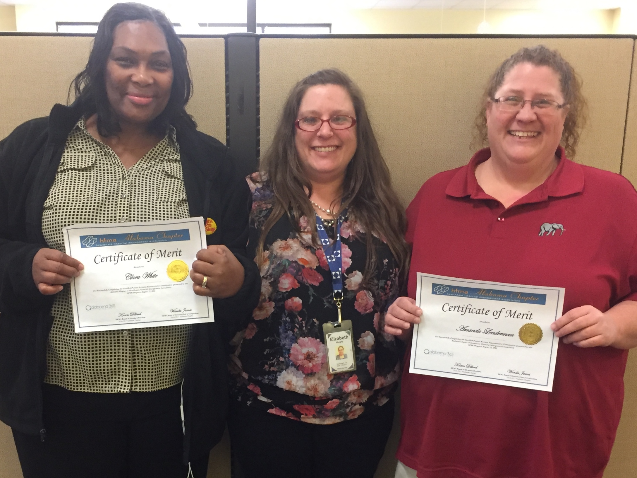 Medco ladies that passed the exam in 2016 in Huntsville. (L to R) Clara White, Beth Murphy, Amanda Lenderman.