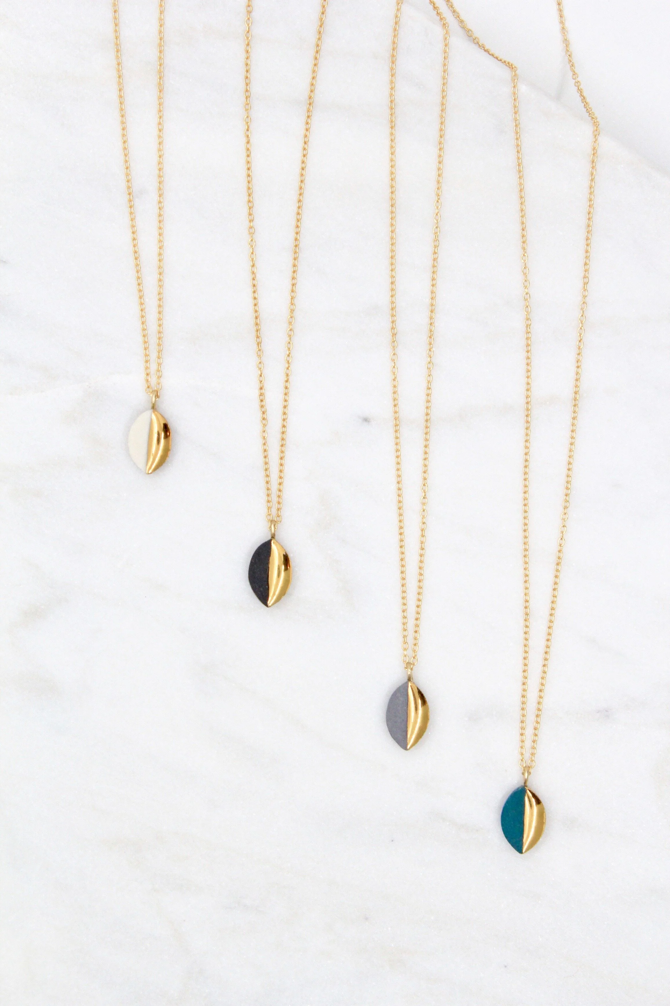 Mini Marquise Necklace (Vertical)