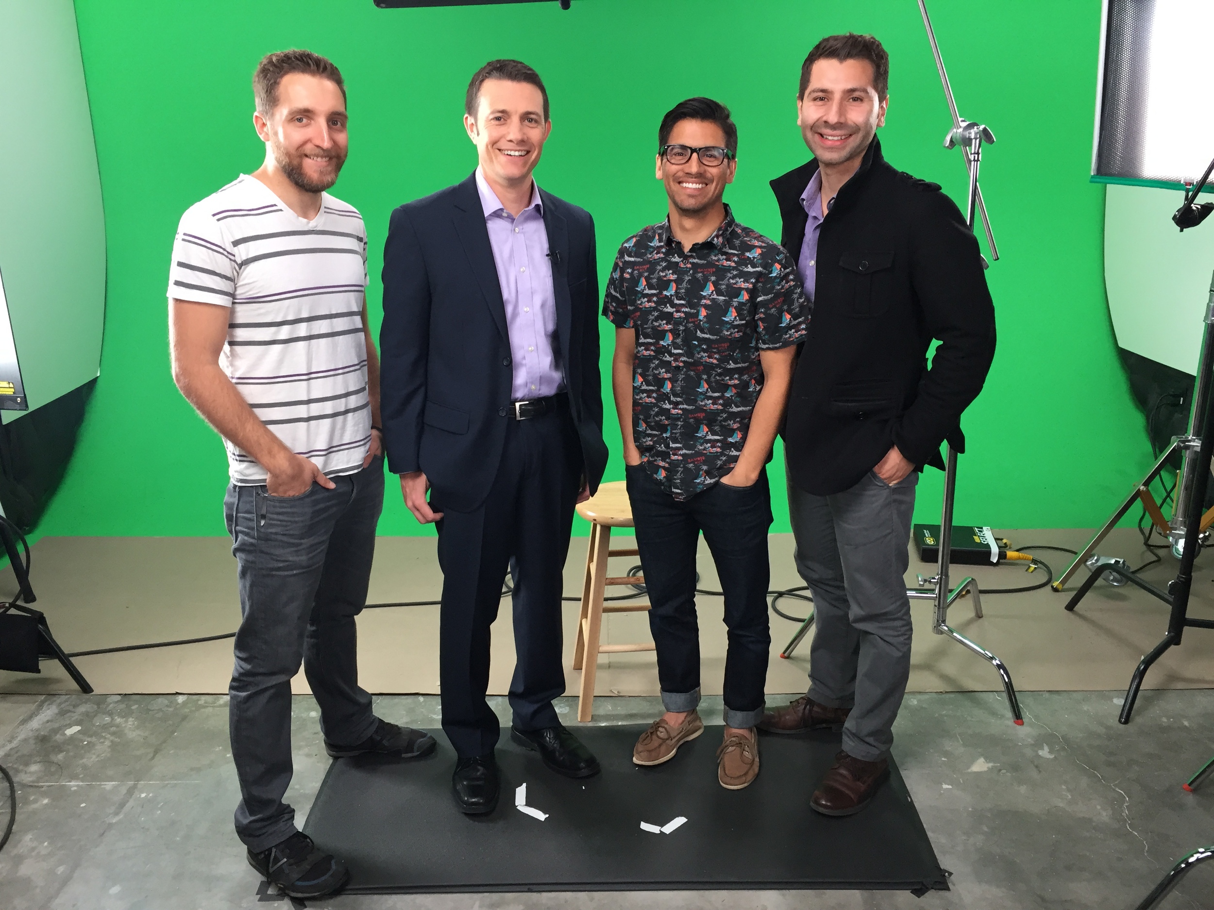 From left to right are Zach Bobbit (Production Support), me, Tony Cruz (Live Action Director), and Carlos Alfaro (Associate Content Producer)
