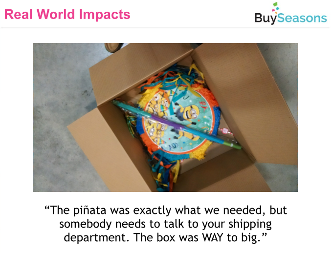 Source: Burg Hughes, BuySeasons. Customer Service Experience 2015 presentation.