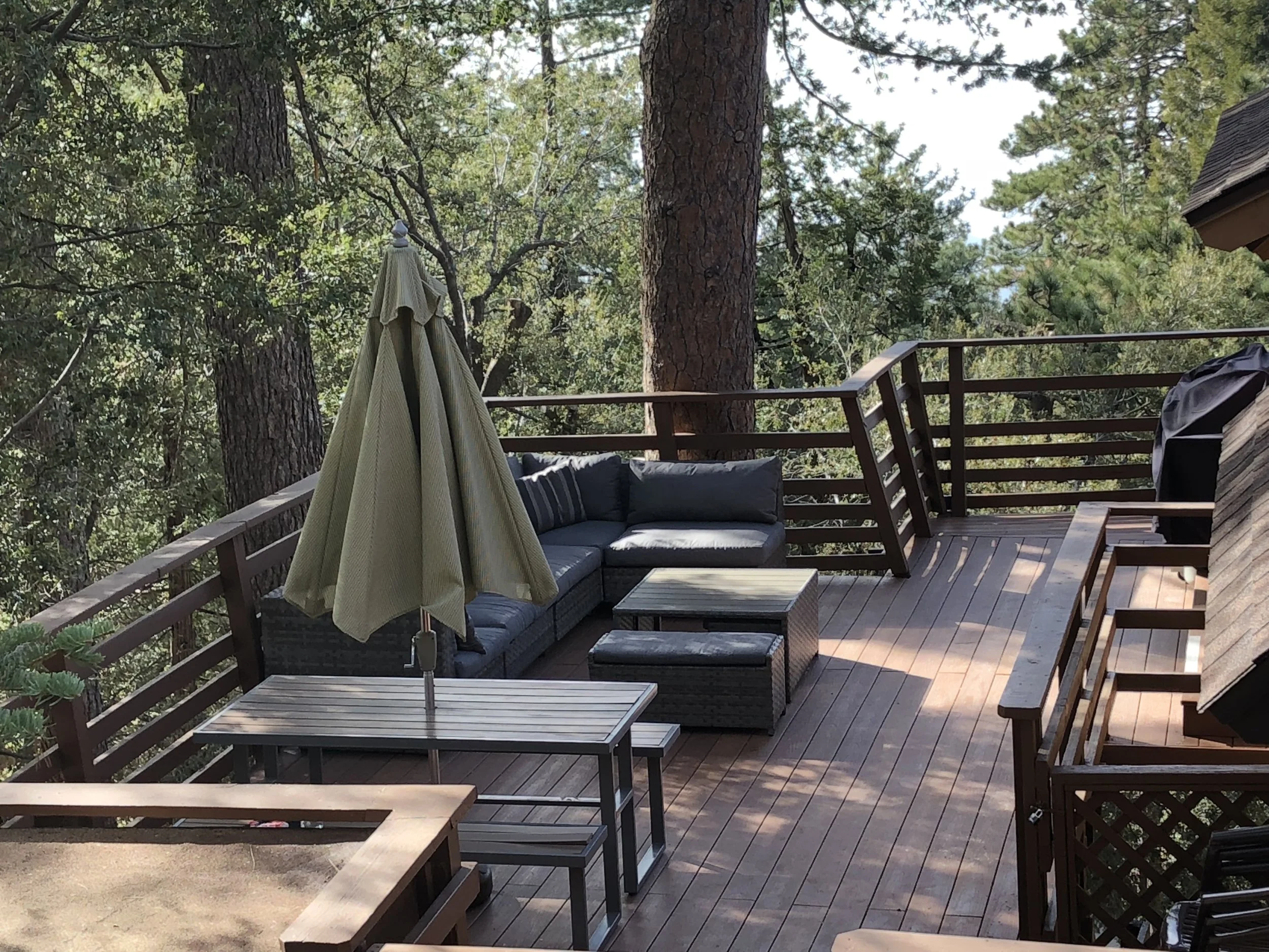 Our property manager keeps the shaded deck clean and inviting.
