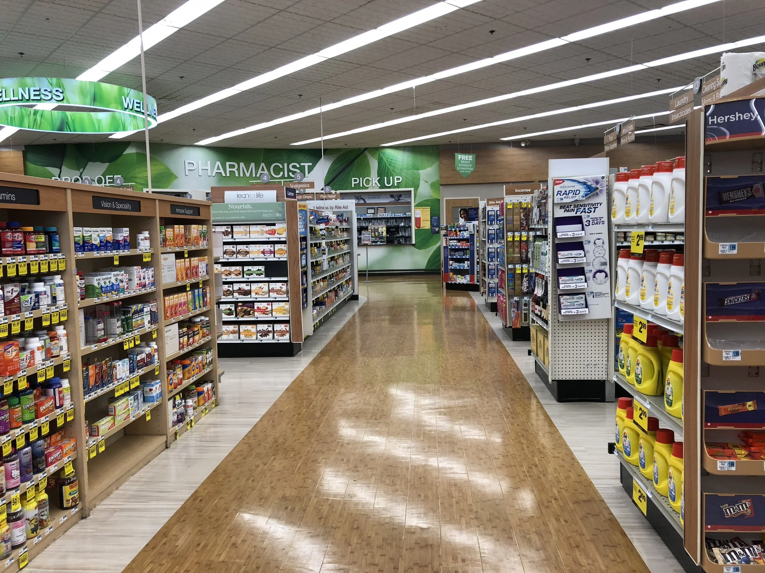 Inside a Rite Aid drugstore.