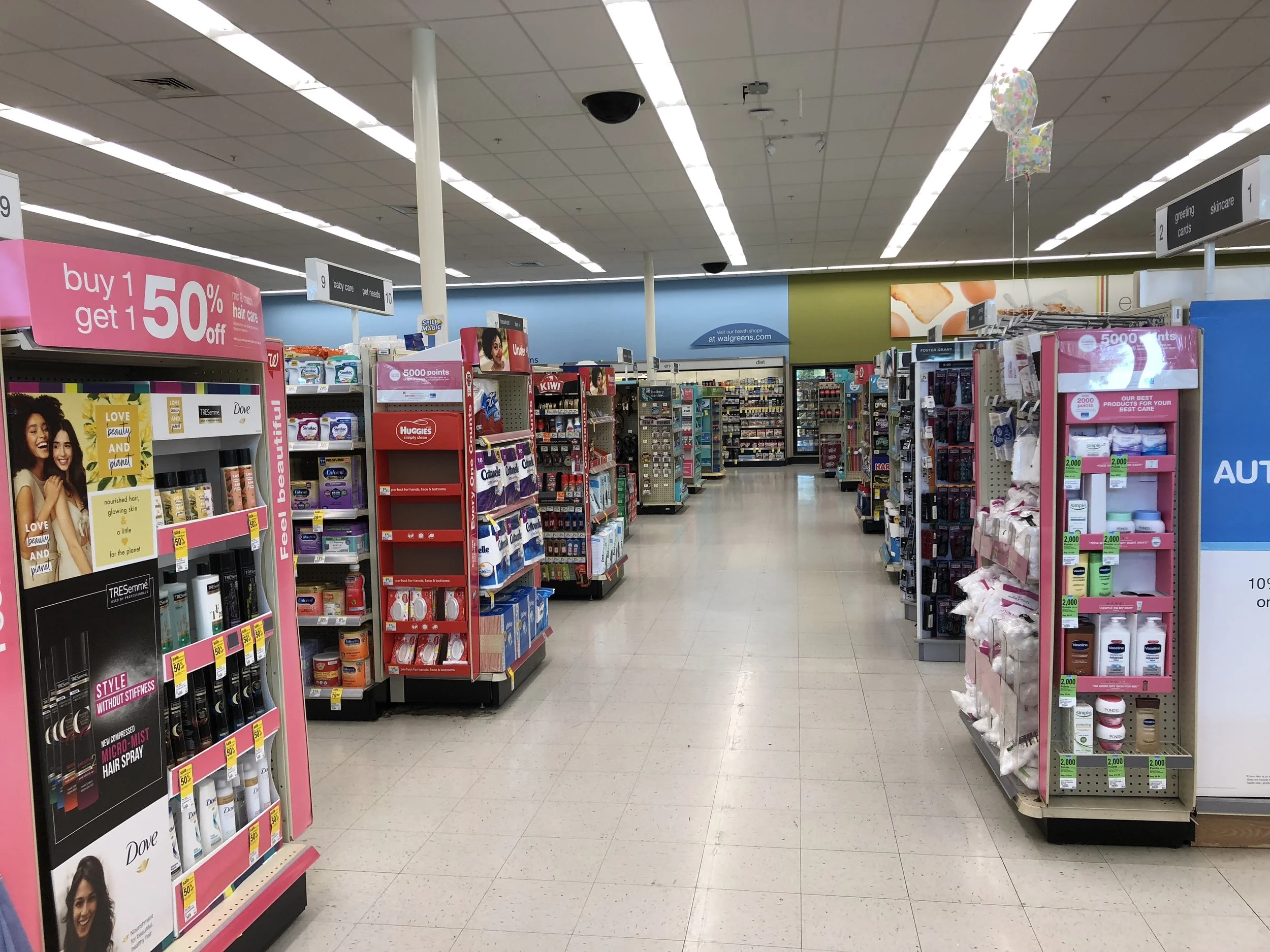 Inside a Walgreens drugstore
