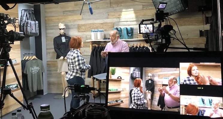 Filming a scene for the Customer Service Foundations course.
