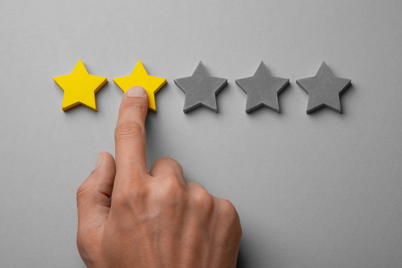 Customer giving two stars on a rating scale.