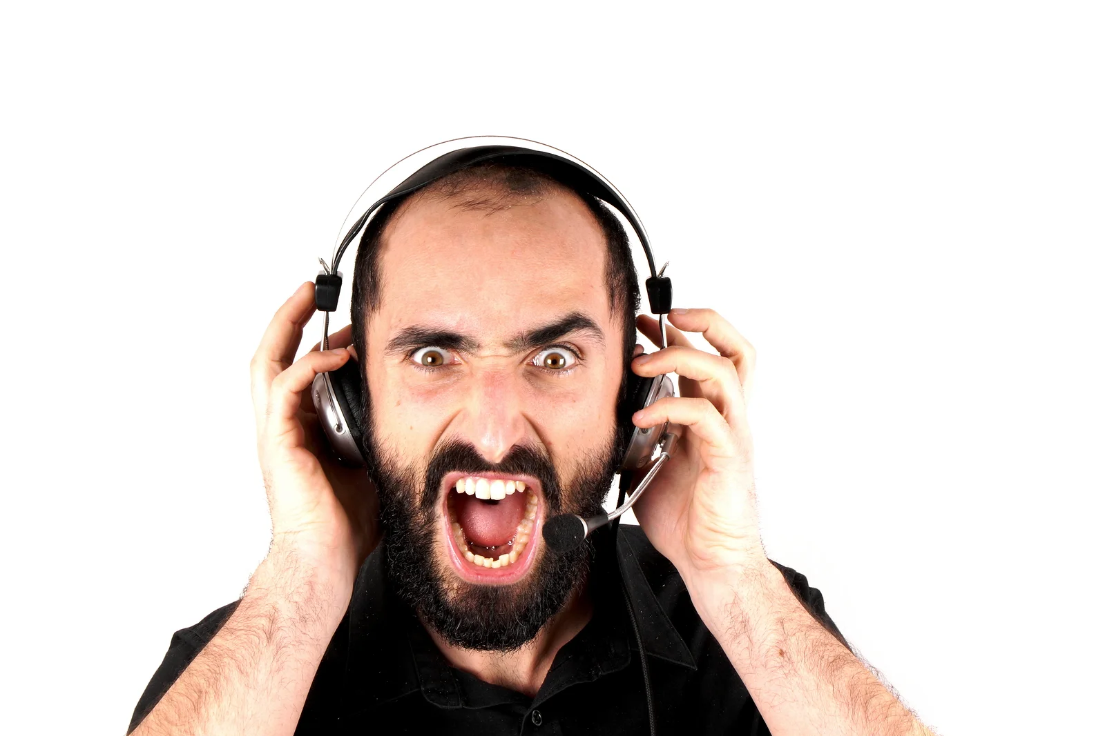 Angry contact center agent.