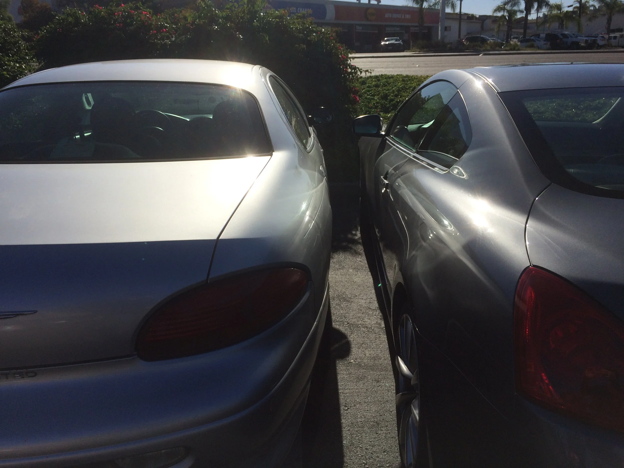A coffee shop employee parked so far over the line that she blocked my car door.