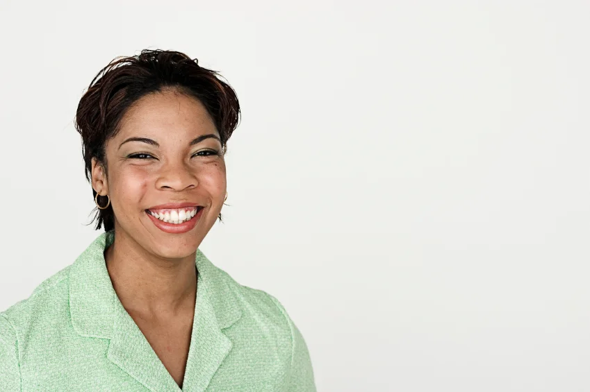 Smiling, friendly employee.