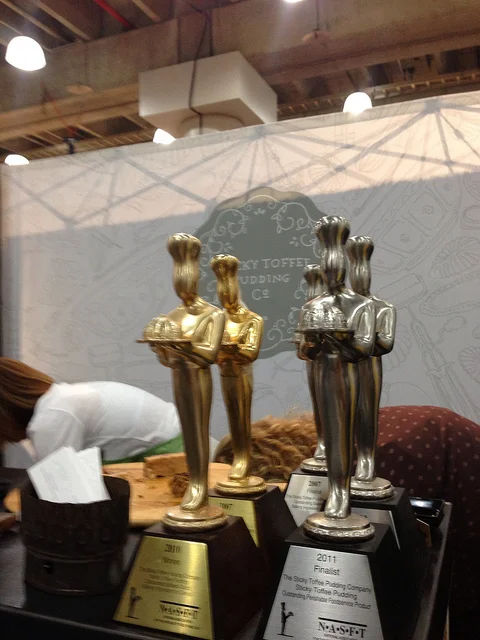 Honorable mention: Sticky Toffee Pudding, served warm ala mode. Pictured: SOFI awards from the Sticky Toffee Pudding Company (they won these honors for a reason!)