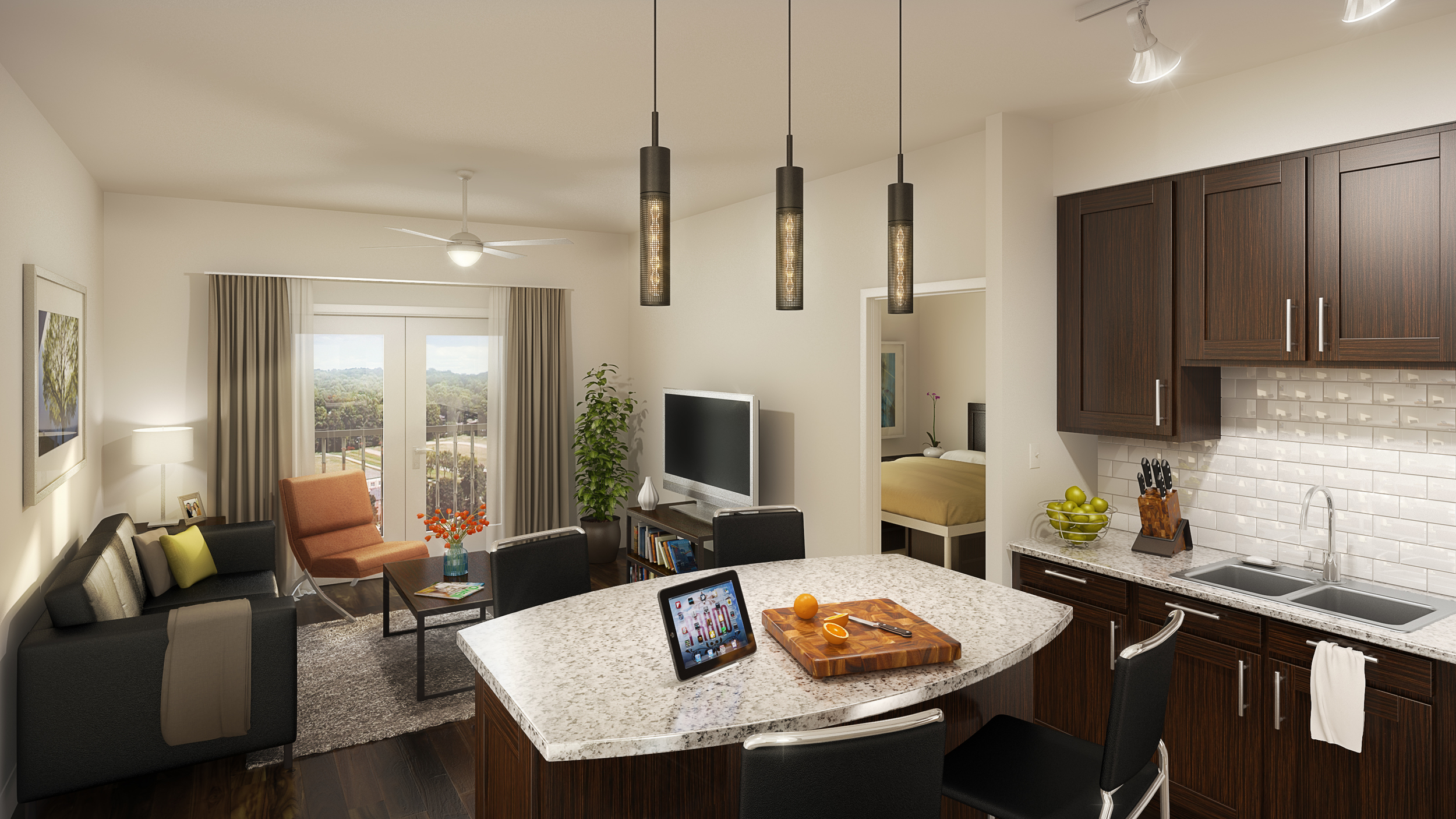  TYPICAL UNIT INTERIOR  rendering by cagleart.com 