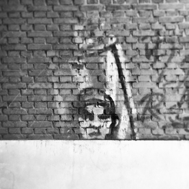 A soldier graffiti on a wall in Harbin city, such a heritage from the USSR
