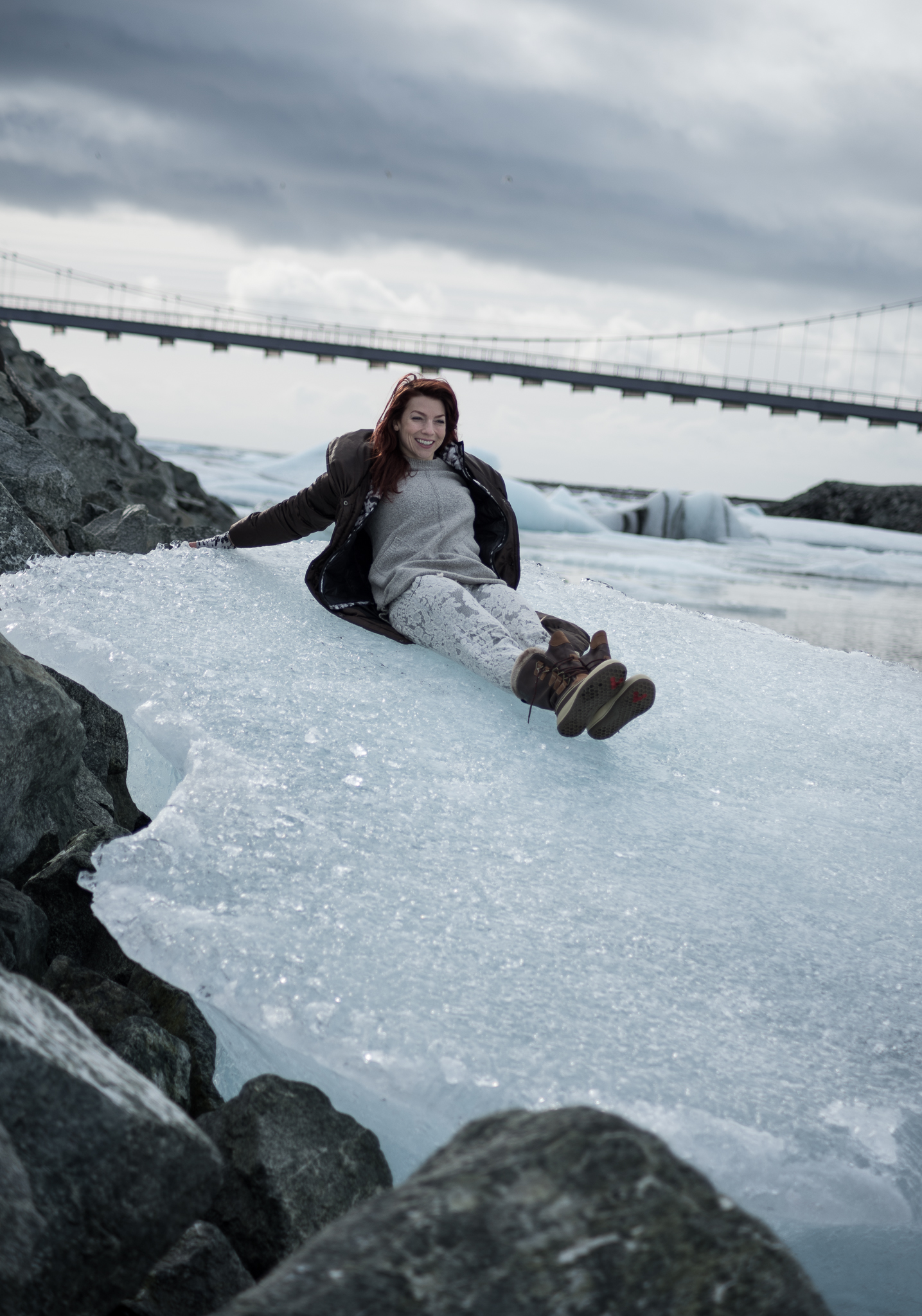     How long do you have to sit on icebergs to freeze your ass off? Depends on the pants. I was a bit more concerned about sliding into the water.   