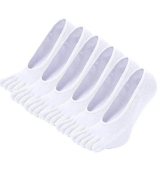 No Show Running Five Fingers Crew Ankle Toe Socks