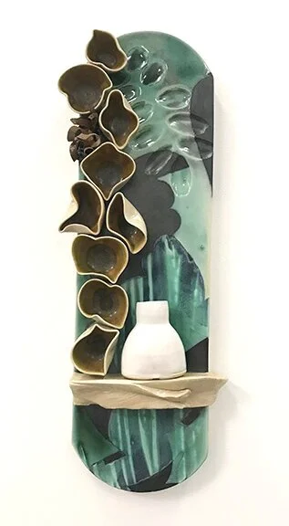 Compound Rust and White Wall Vase