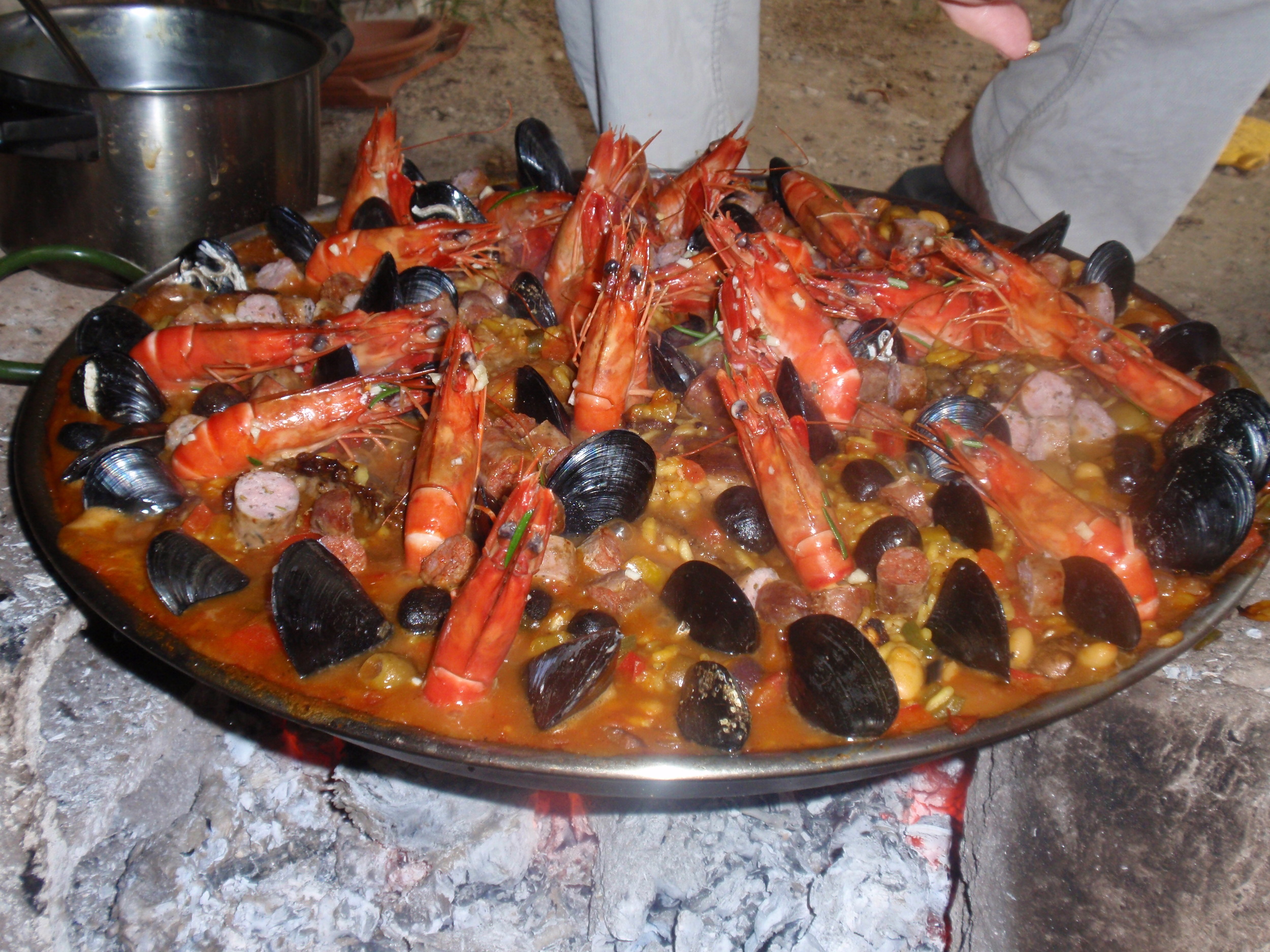 "Bunny's" Paella cooked over wood in the Luberon