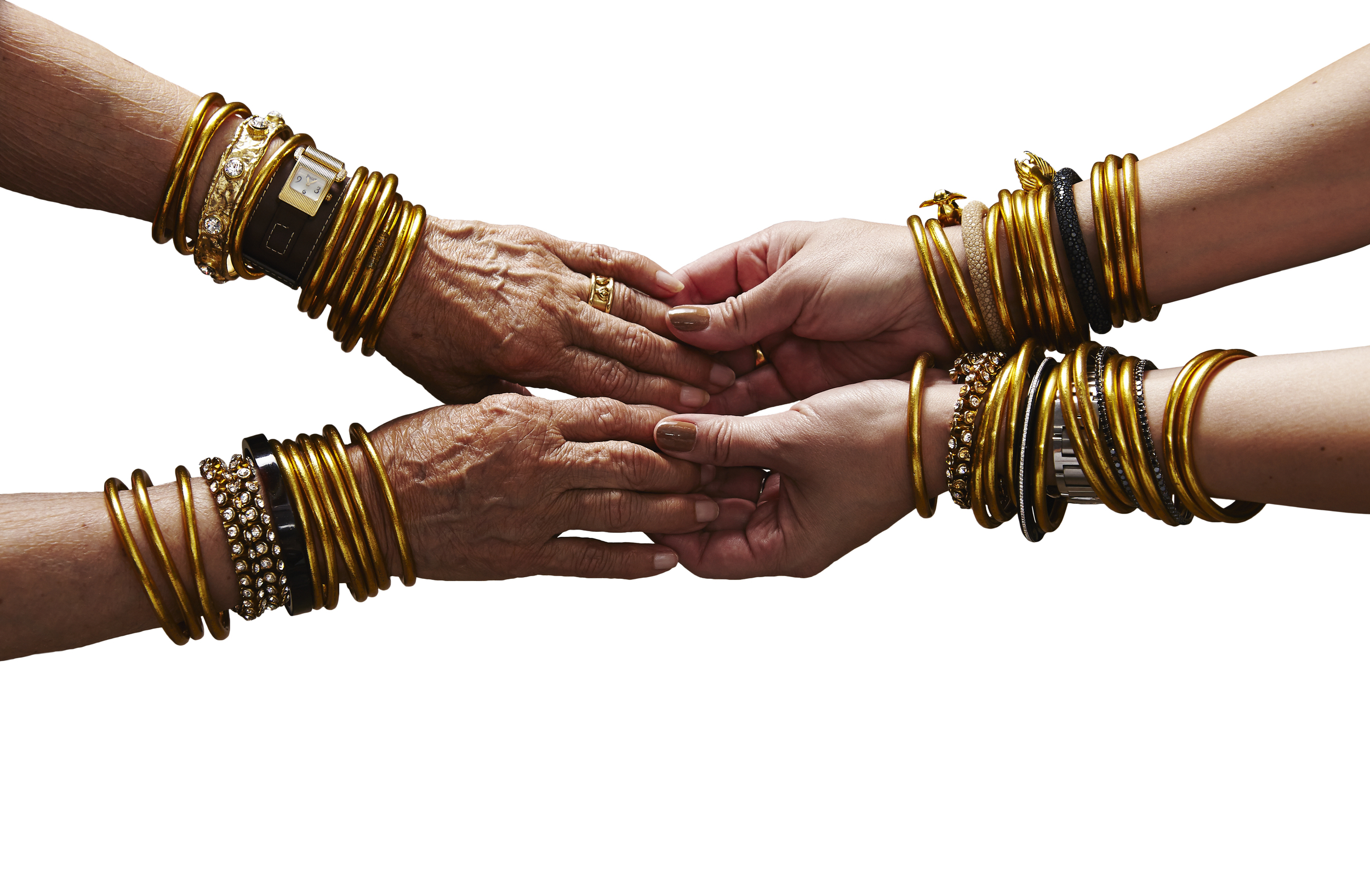 This iconic BuDhaGirl image features the hands of Jessica and her mother.