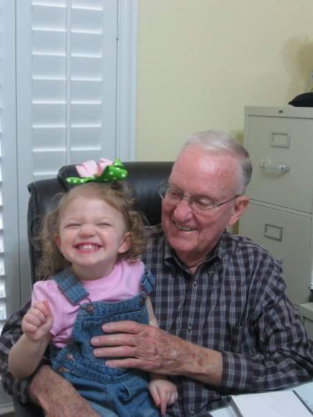 My dad and his great granddaughter, present day.