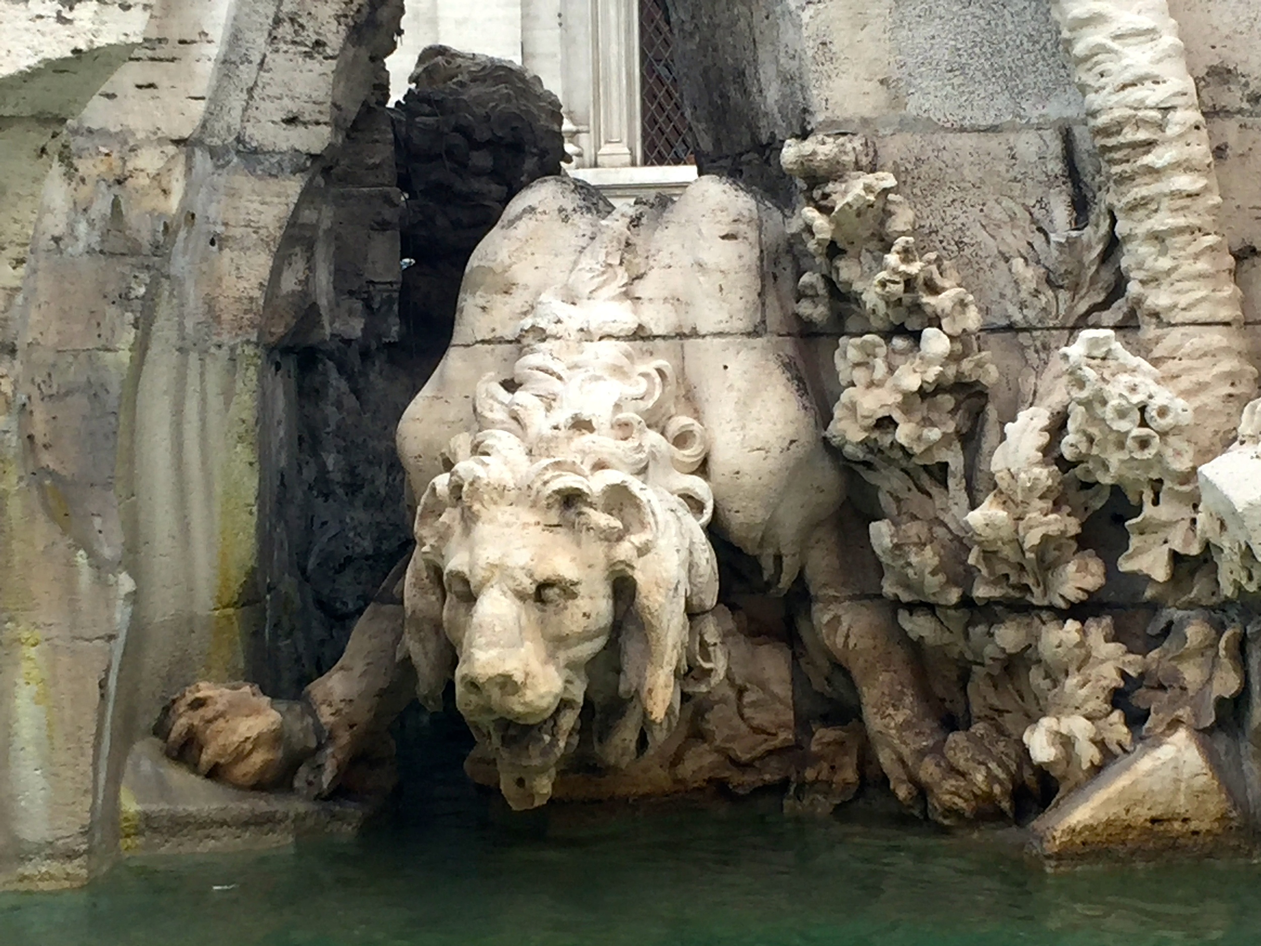 Plaza Navonna - Lion sculptural detail by Bernini