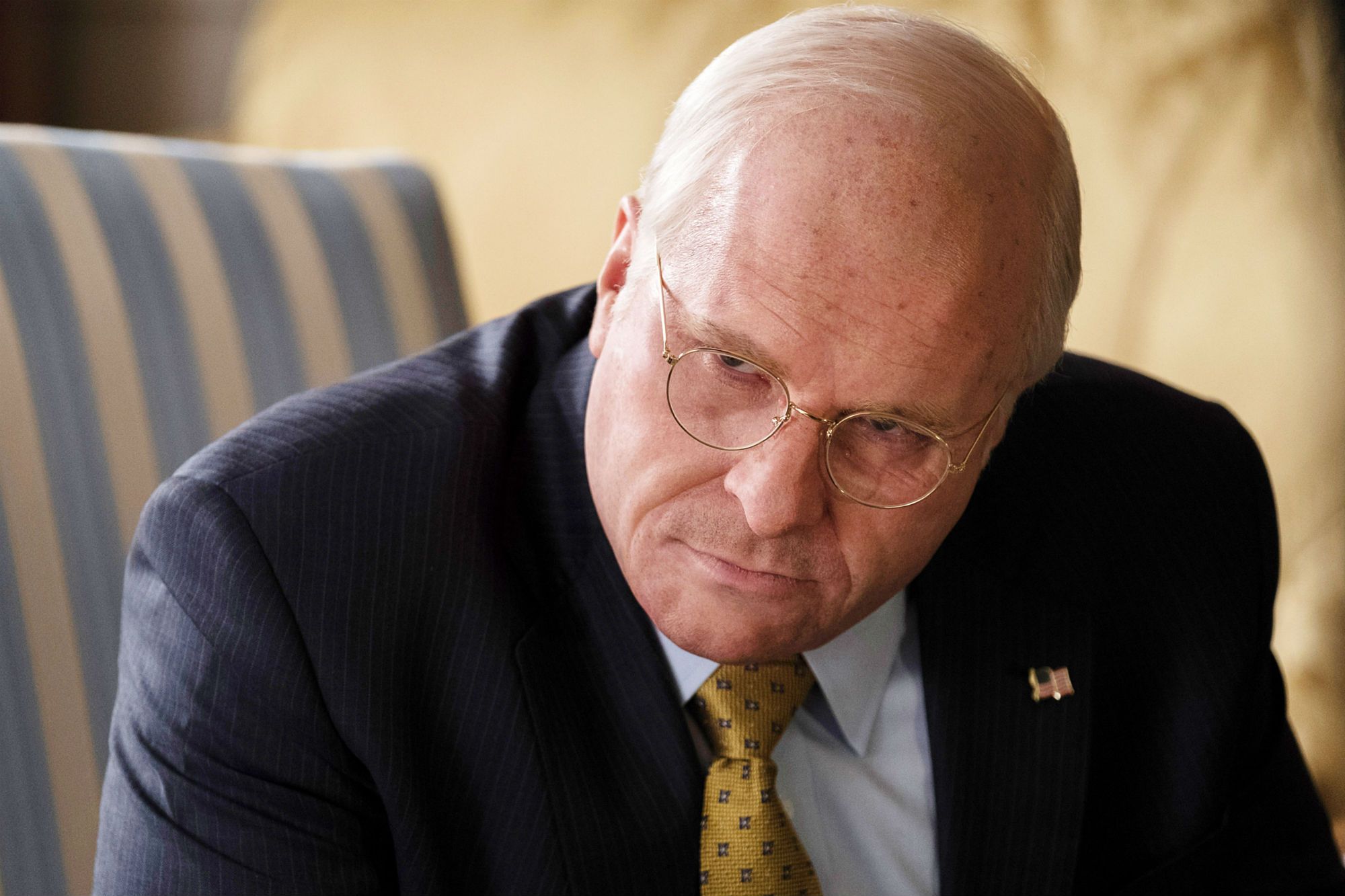 Christian Bale’s physical transformation as Cheney likely gives him the upper hand