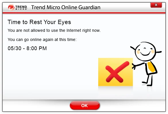 Pop-up Notification for Kids Due to Rules Set by Parents