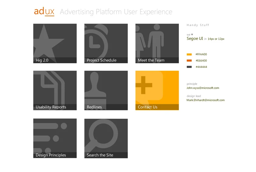 AdUX Team Website Concept