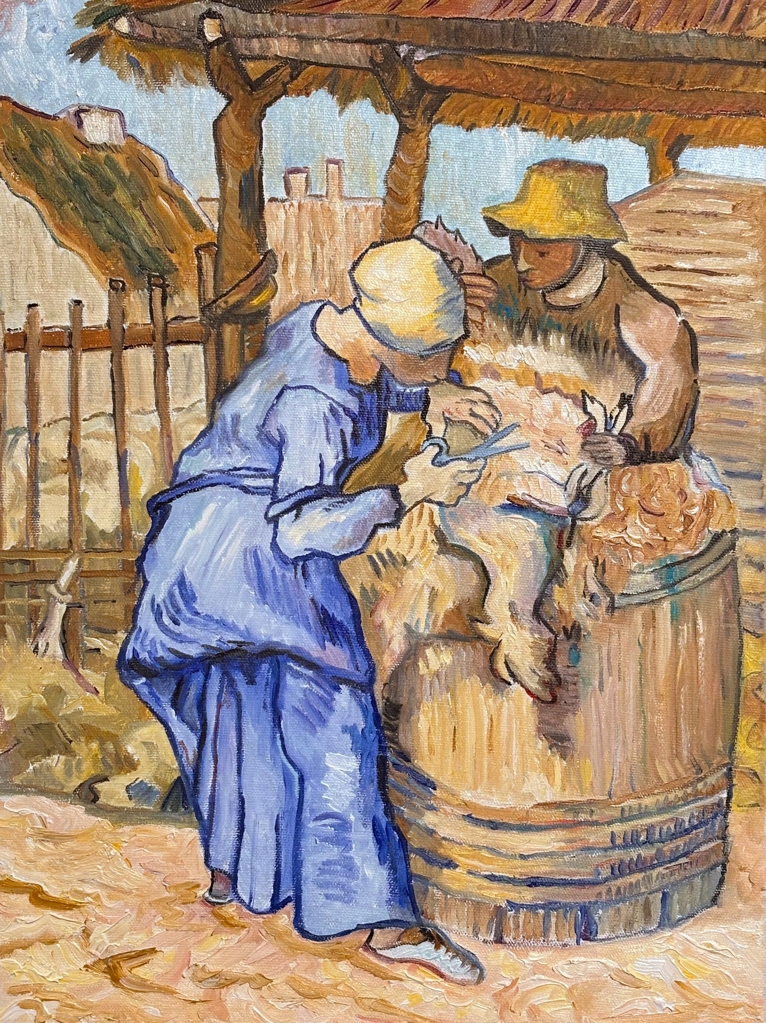The Sheep Shearers (after van Gogh, after Millet)