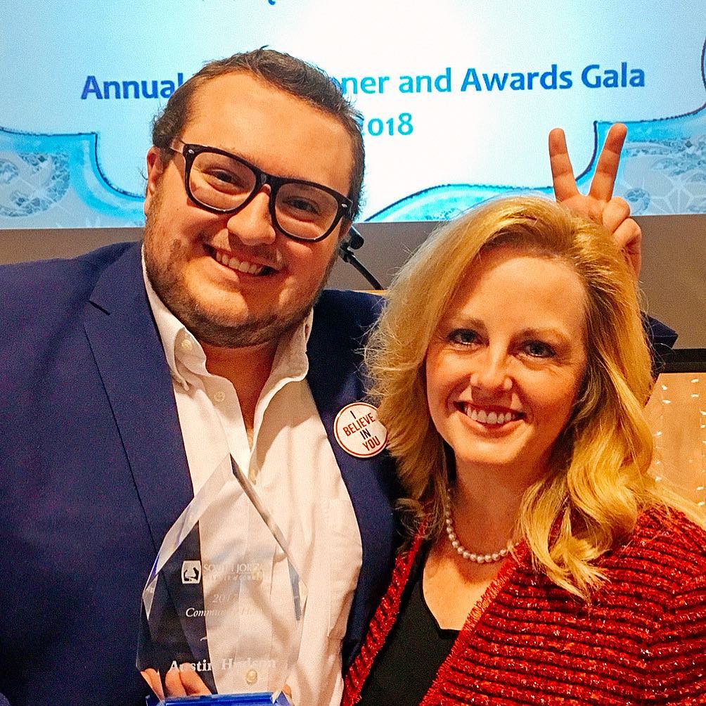Austin and friend Dawn Ramsey (South Jordan City Mayor), South Jordan Chamber of Commerce Vision Dinner, 2018