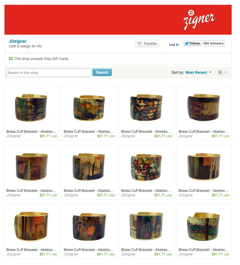 Rick's work has been incorporated into designer bracelets by Julie Dulong, see them all on her Etsy shop here | Rick Stevens Fine Art Bracelets